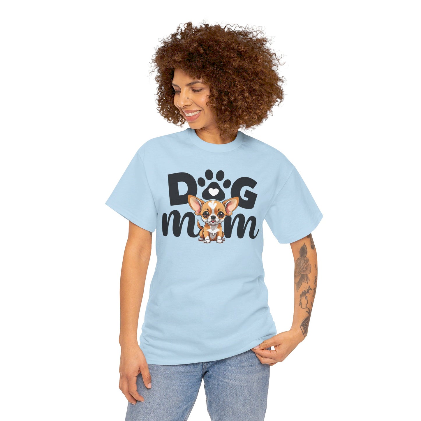 Unisex Heavy Cotton Tee, Dog Mom