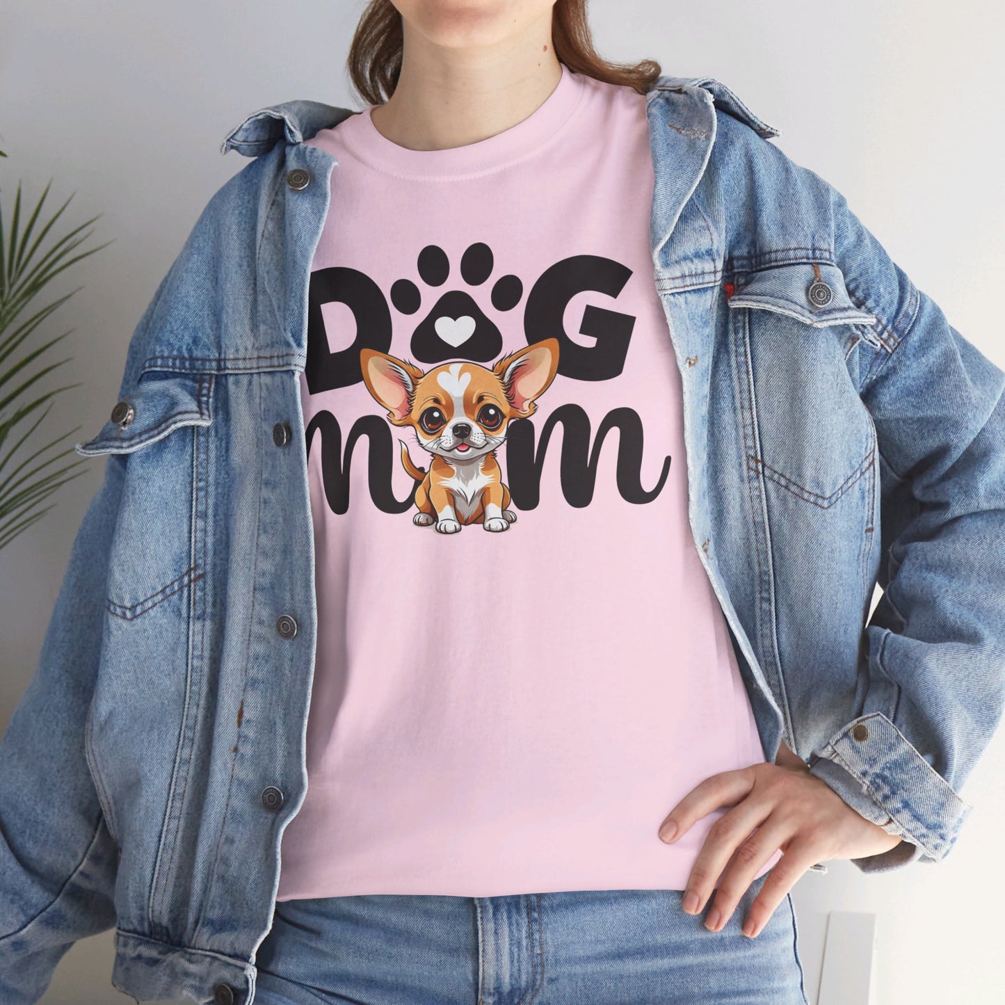 Unisex Heavy Cotton Tee, Dog Mom