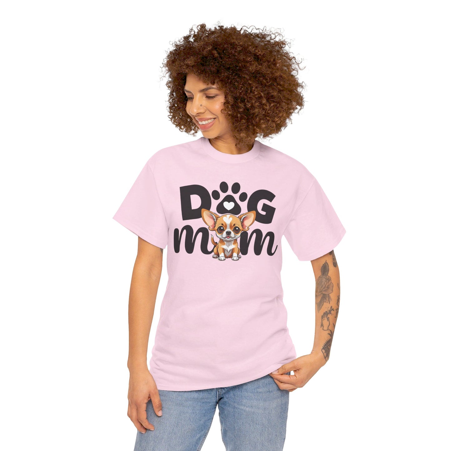 Unisex Heavy Cotton Tee, Dog Mom