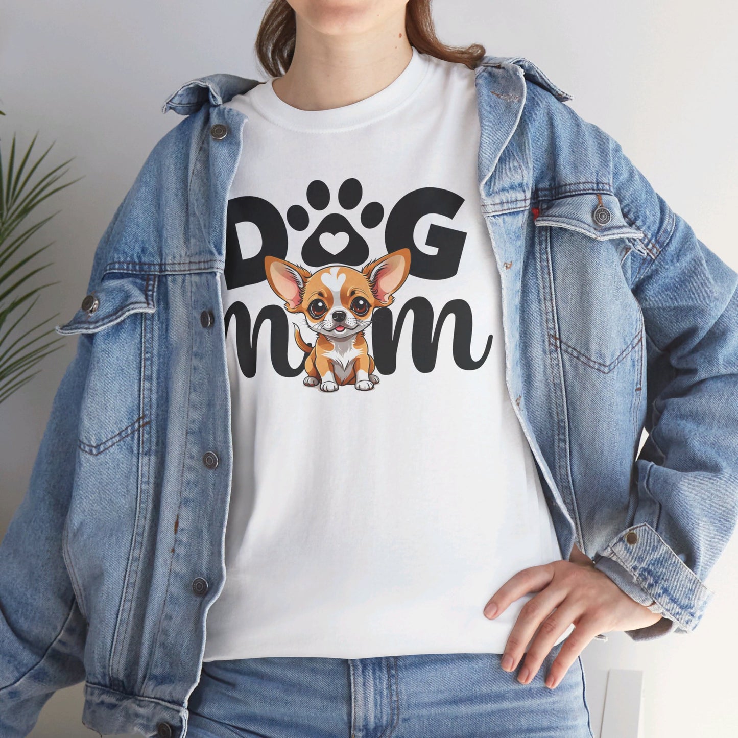 Unisex Heavy Cotton Tee, Dog Mom