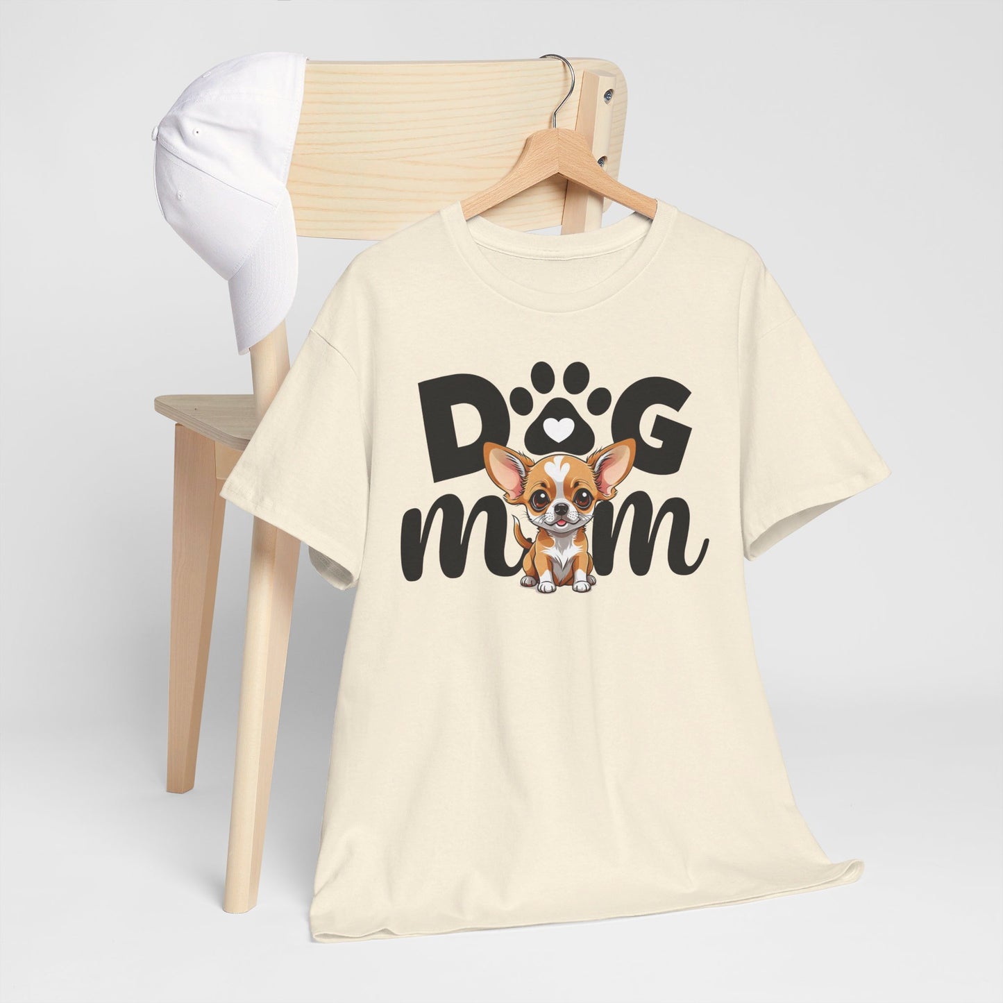 Unisex Heavy Cotton Tee, Dog Mom