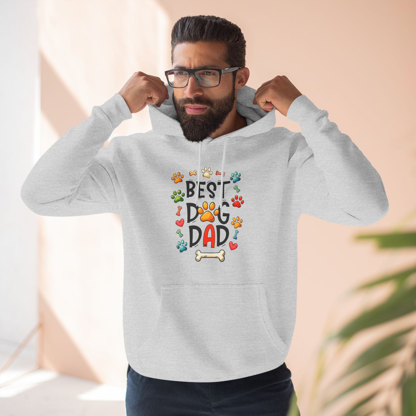 Three-Panel Fleece Hoodie, Best Dog Dad