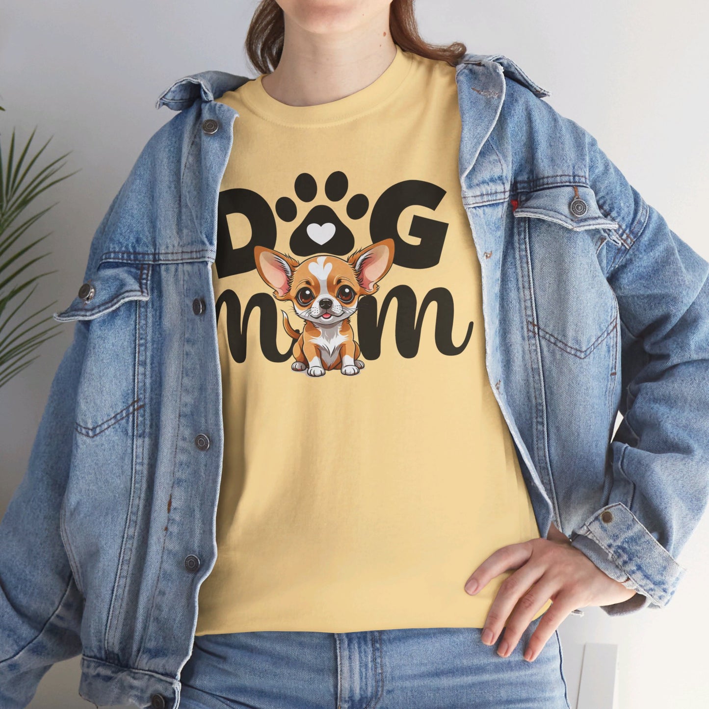 Unisex Heavy Cotton Tee, Dog Mom